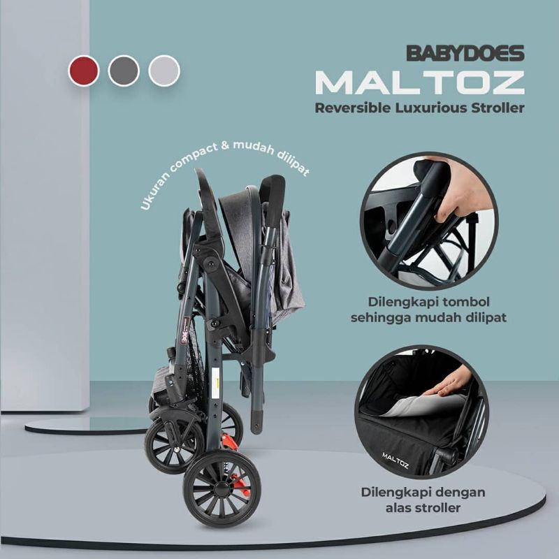 Makassar - Stroller Babydoes CH-BL 821 Maltoz Reversible / Kereta Dorong Bayi Babydoes