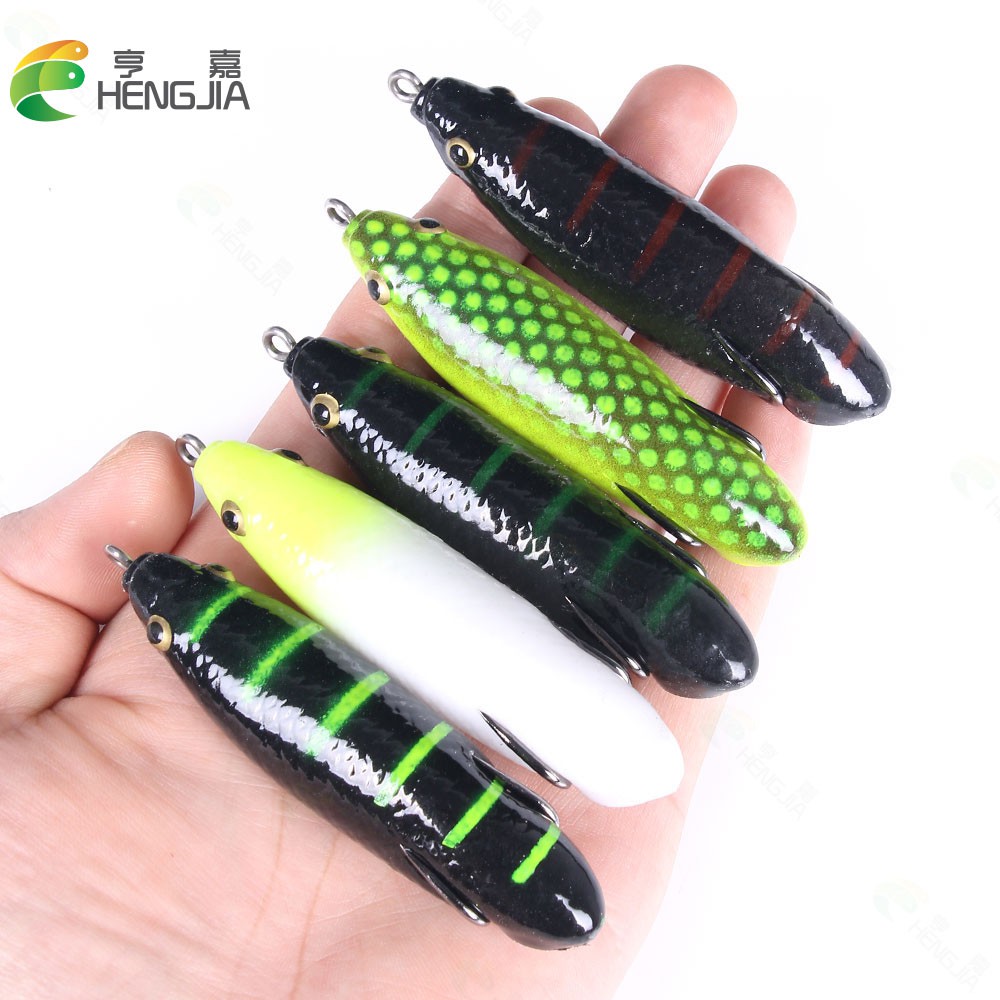 HENGJIA 1PCS 8.5CM 12.7G  Soft Jump Frog Umpan Pancing Ikan Bait Bass Kail Topwater Fishing Lure Swimbait Wobbler