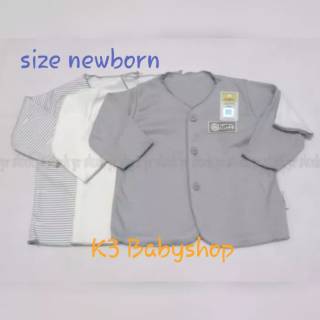 3 pcs baju  panjang fluffy  newborn  neci putih abu white 