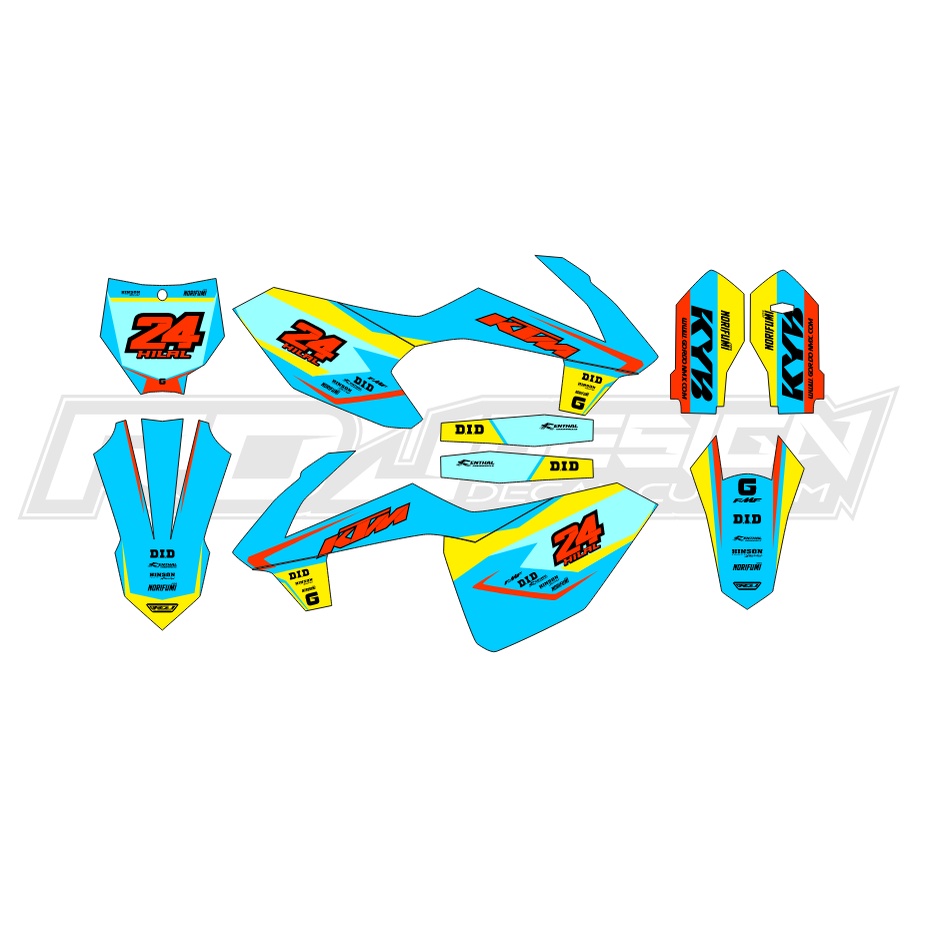 DECAL STICKER KTM 85 SX 2018 (001) DEKAL STIKER KTM SIXDAYS 2019 2020 2021 2022 2023 BIRU CYAN KUNIN