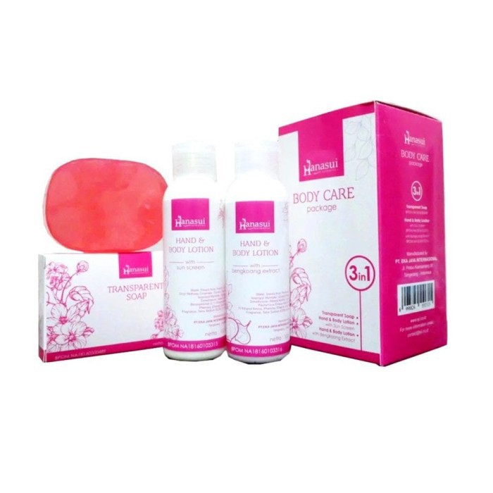 Hanasui Body Care 3 in 1 BPOM Original - Paket Body Lotion Hanasui