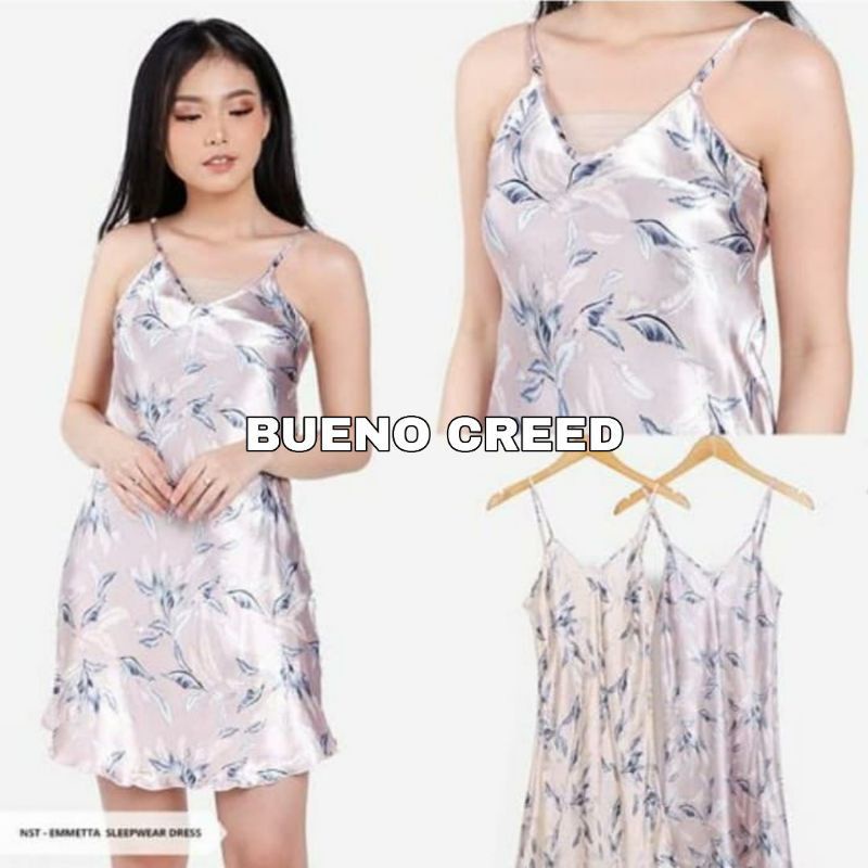 BC - Daster Satin Veluci / daster tali satu wanita-Bronze feather