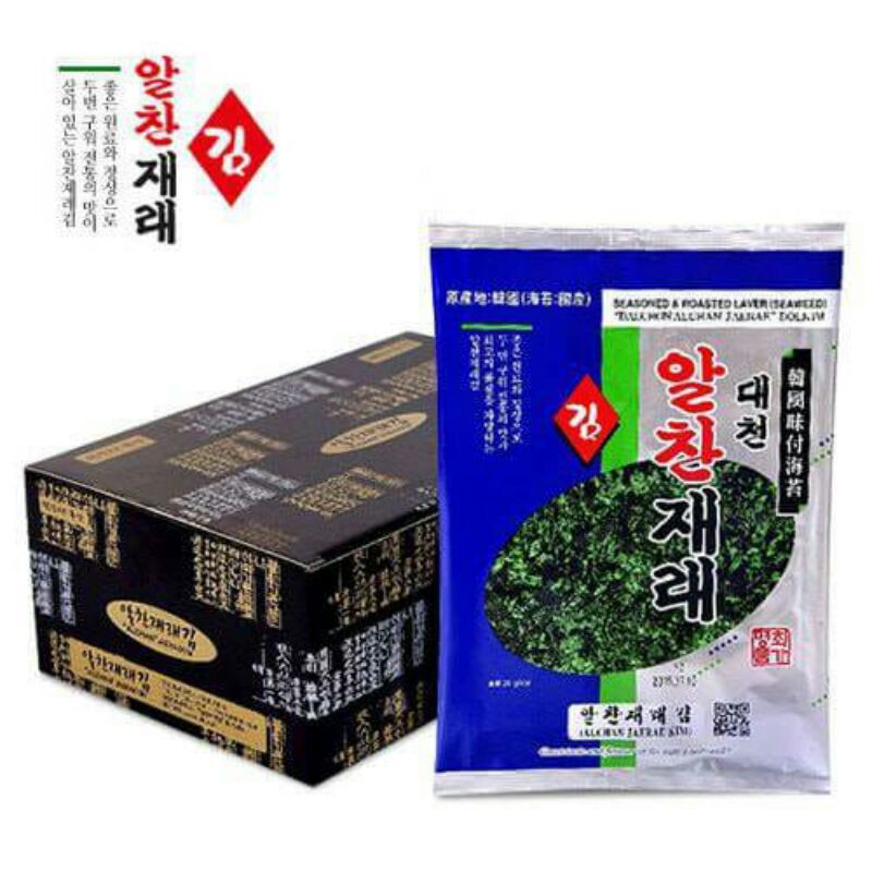 

Alchan Seasoned & Roasted Laver Seaweed/Jere Dol Gim (20gr @ 4pcs)