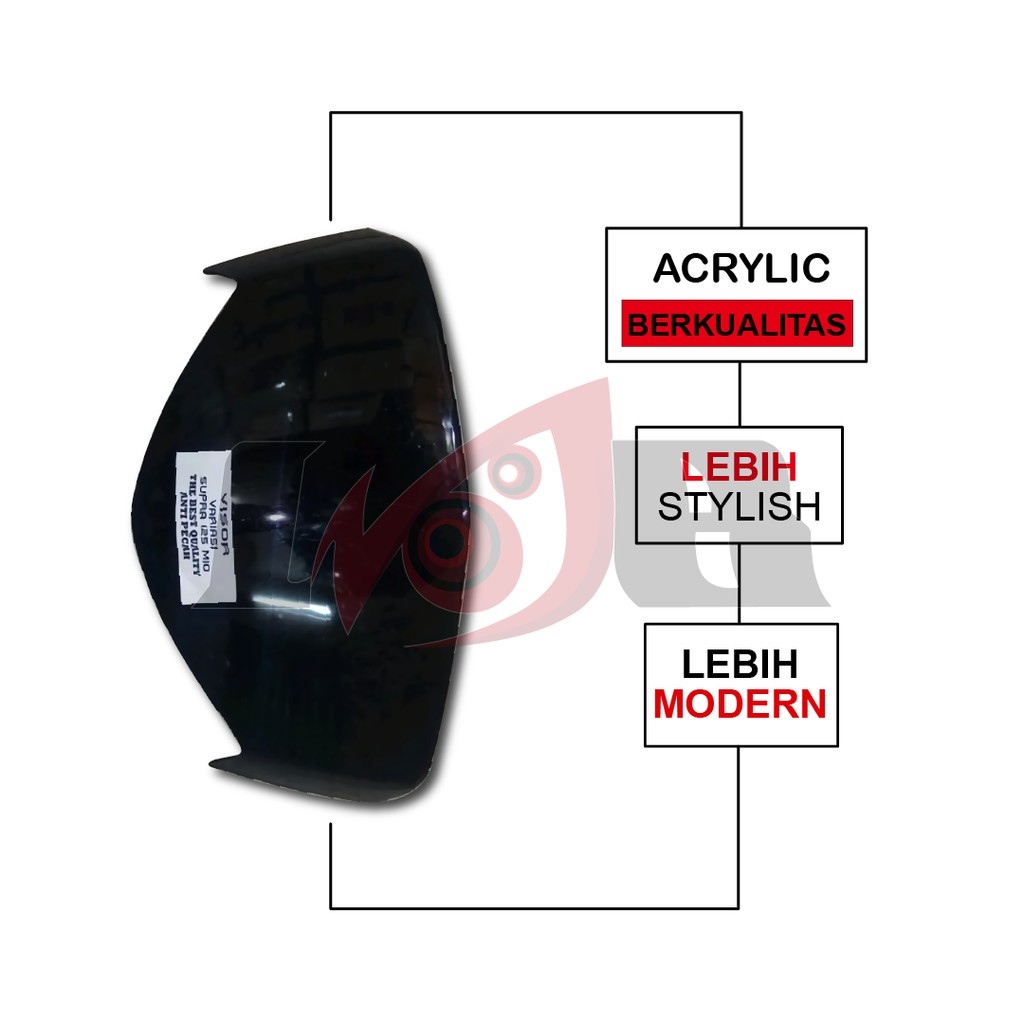 Visor Windshield Supra X Mio Sporty Smoke Akrilik Kaca Pelindung Variasi