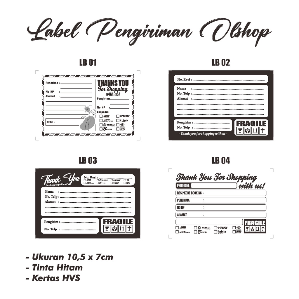 

LABEL PENGIRIMAN OLSHOP MURAH