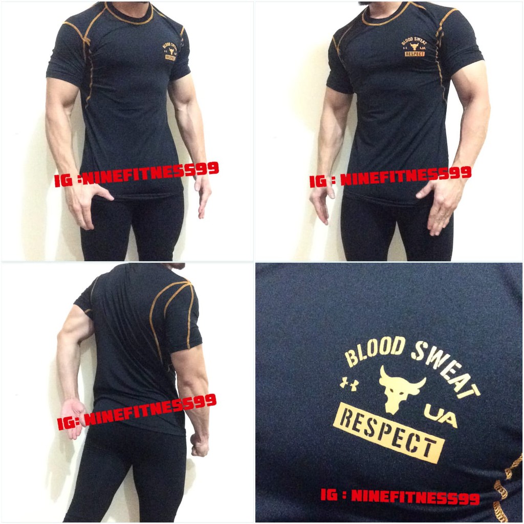 baju gym fitness UA BULL black list L29