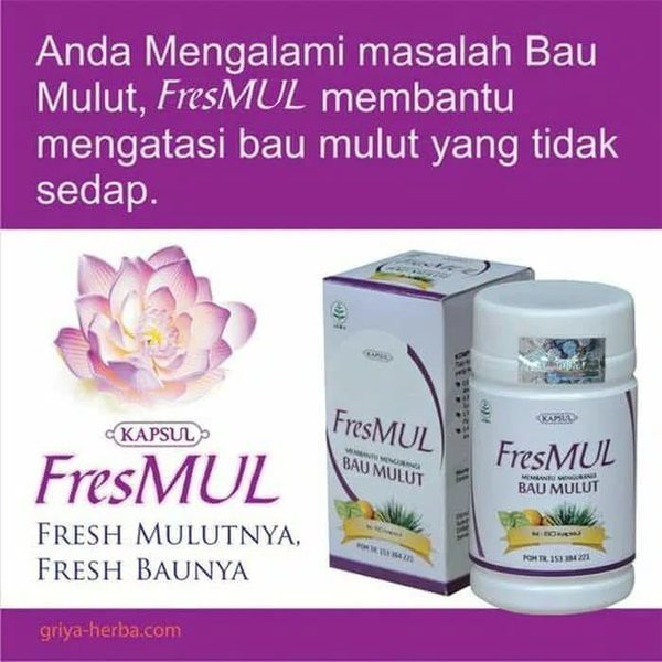 Kapsul Herbal Fresmul Obat Herbal Alami Untuk Bau Mulut tidak Sedap | BPOM ORIGINAL