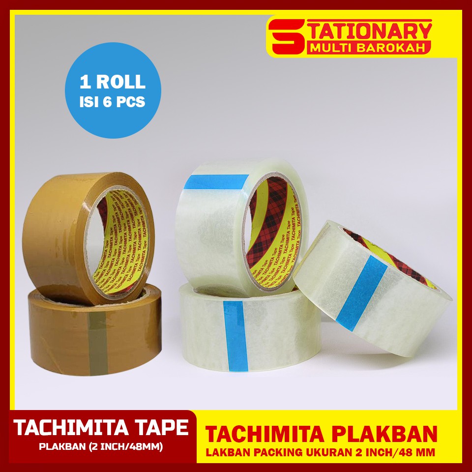 

Lakban Bening dan Coklat TACHIMITA 1 ROLL 6 Pcs