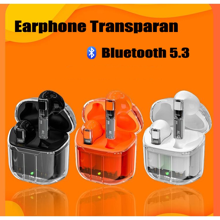 Original TWS 5.3 Bluetooth Earphone In-ear Stereo Wireless Headphone Powerbank Transparent Earphones