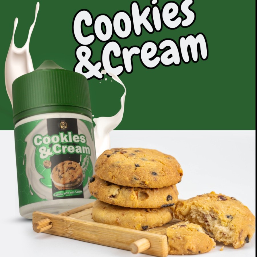 Liquid Cookies &amp; Cream V1 Cookies Vanilla Cream 60ML by Radja Brewer Berpita Cukai