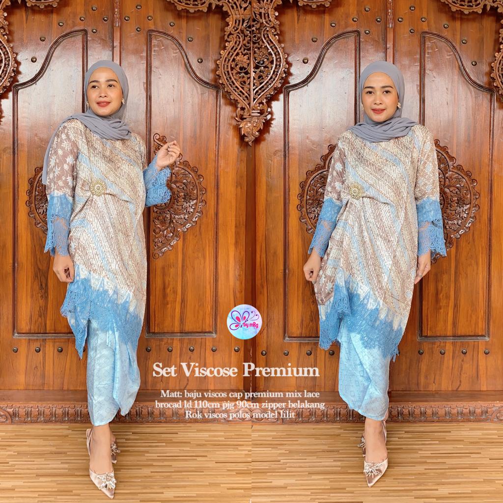 Setelan Batik Abaya Renda Viscose