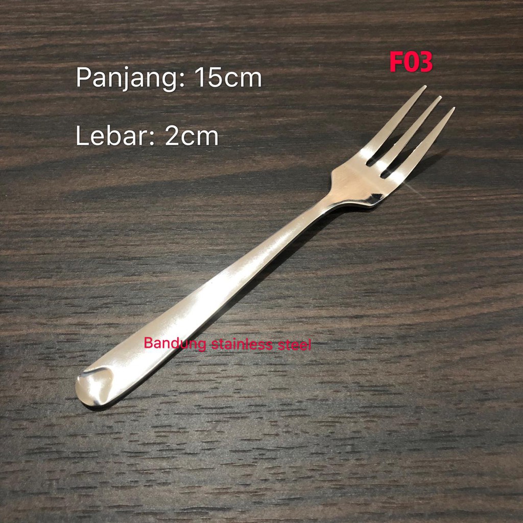 garpu makan kecil kue tebal 15cm fork hotel restoran stainless steel elegan f03