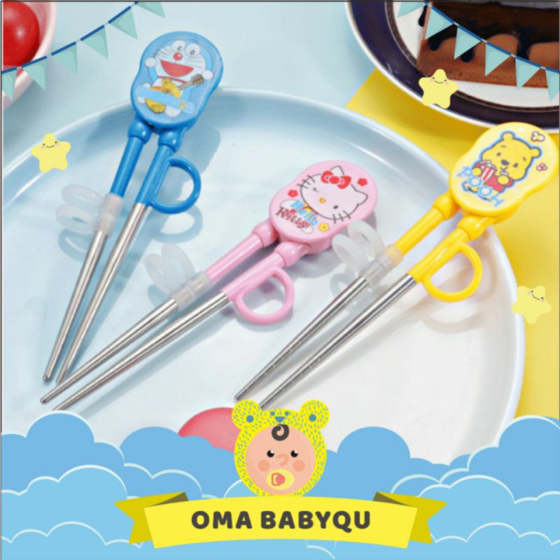SUMPIT TRAINING / TRAINING CHOPSTICK / SUPIT LATIHAN ANAK KARAKTER DORAEMON HELLO KITTY