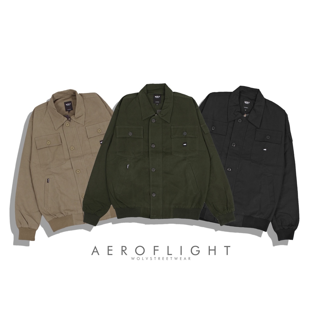 WOLV Jaket Aero Flight Jaket Wolv Jaket Harrington Jaket Pria Jaket Bomber Jaket Pilot - DYC STORE