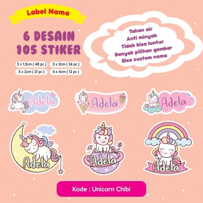 

~@~@~@~@] Stiker Label Nama Waterproof Lucu | Name Sticker Anak Paud TK SD SMP