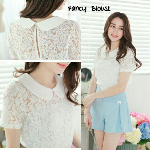 TERMURAH FANCY BLOUSE / BLACK / WHITE / ATASAN WANITA TERPOPULER TERLARIS