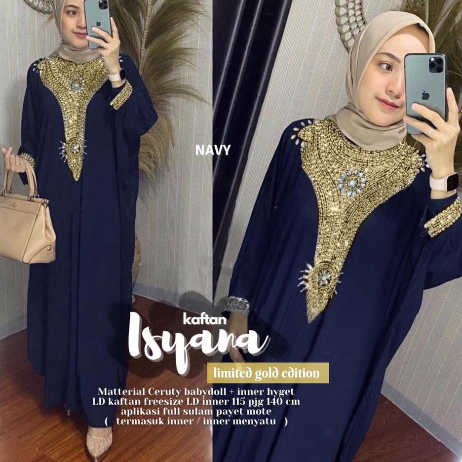((TERLARIS)) KAFTAN ISYANA kaftan jumbo motif payet original mieux kaftan lebaran kaftan pesta