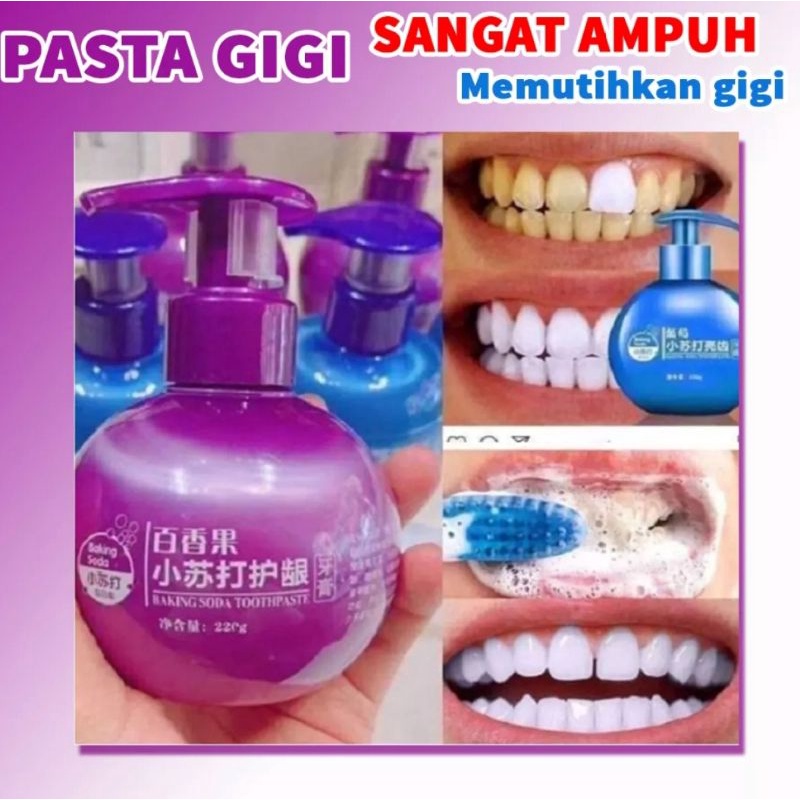 BS TOOTHPASTE PEMUTIH GIGI BAKING SODA PENGHILANG PLAK GIGI BS TOOTHPASTE ORIGINAL PEMBERSIH GIGI PASTA PENCERAH GIGI-220gr