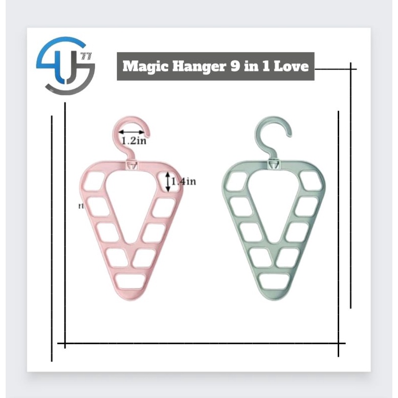 US063 Magic Hanger 9 in 1 Love / Gantungan Baju Ajaib 9 Lubang By Toko Haji Usman