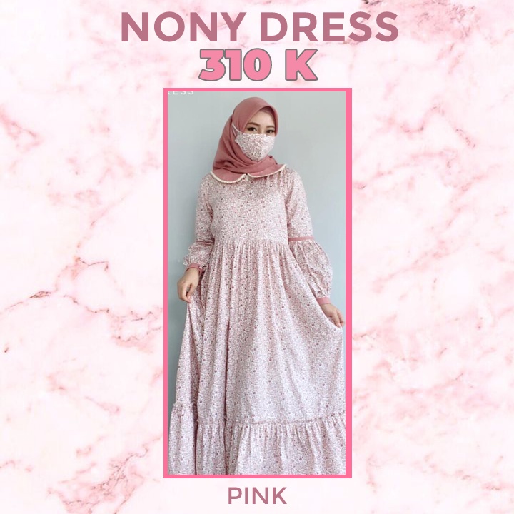 Roris Fasion Nony Dress | Pink | Gamis untuk remaja dan dewasa