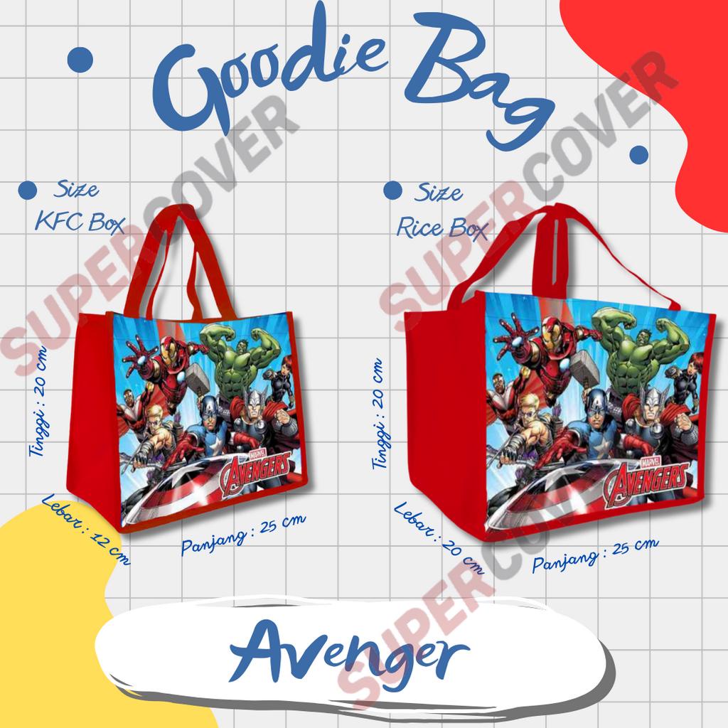 

Goodie Bag Gambar Kartun Karakter Avenger Warna merah Termurah Dan Terlaris Untuk Acara Ulang Tahun, Aqiqah, Sunatan Dan Lain lain.