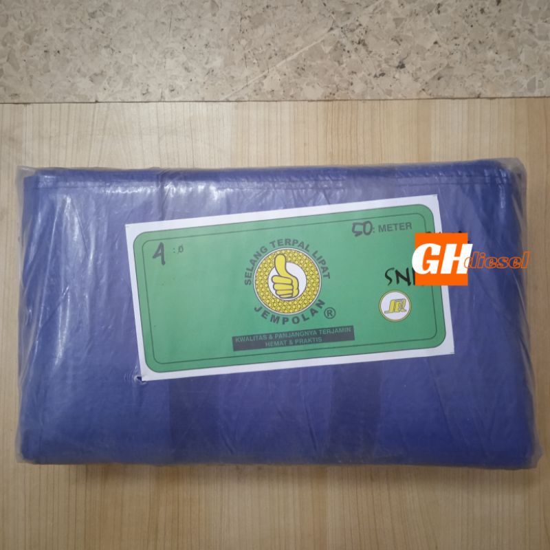 selang terpal plastik 4 dim 50 meter merk jempolan