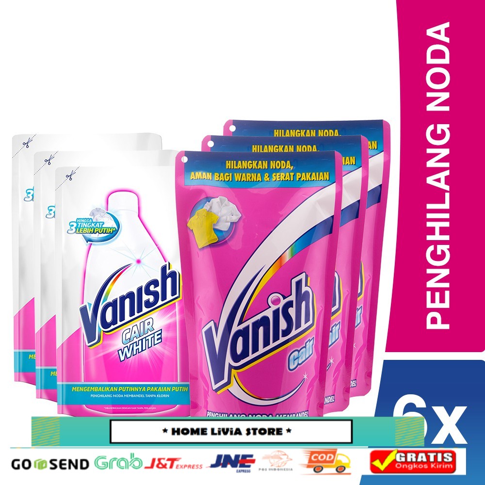 Vanish Cair White 3 x 425 mL + Vanish Cair Pink 3 x 425 mL