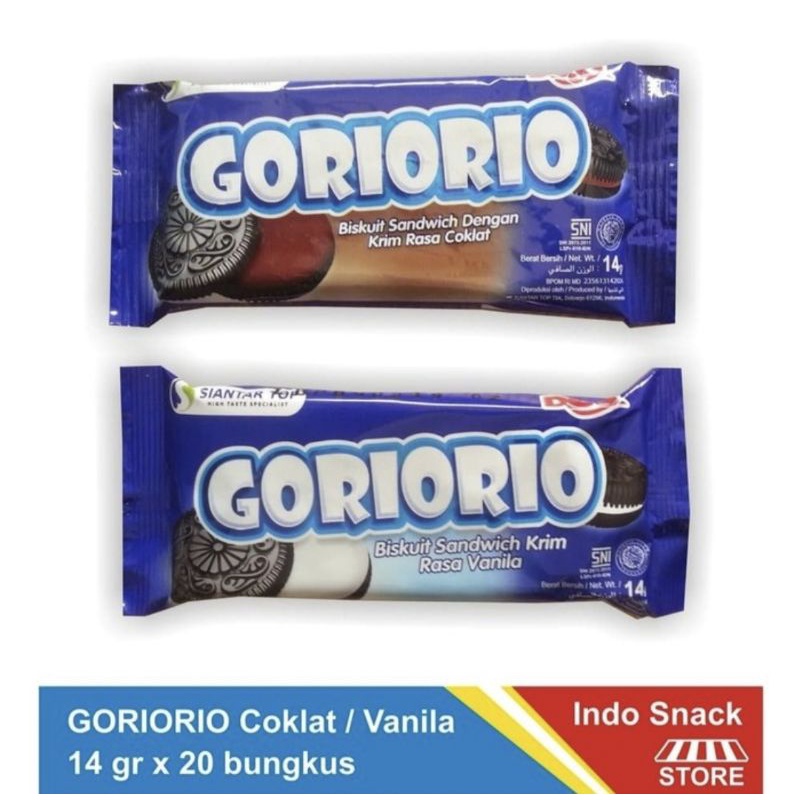 

Snack Goriorio chocholate vanilla 20pcs MURAH!!!