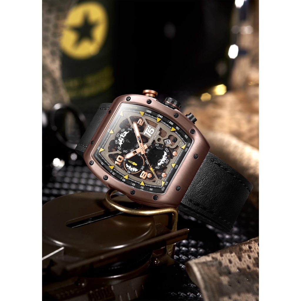 Jam Tangan Pria T5 H3870 3870 Original Leather Watch Chrono