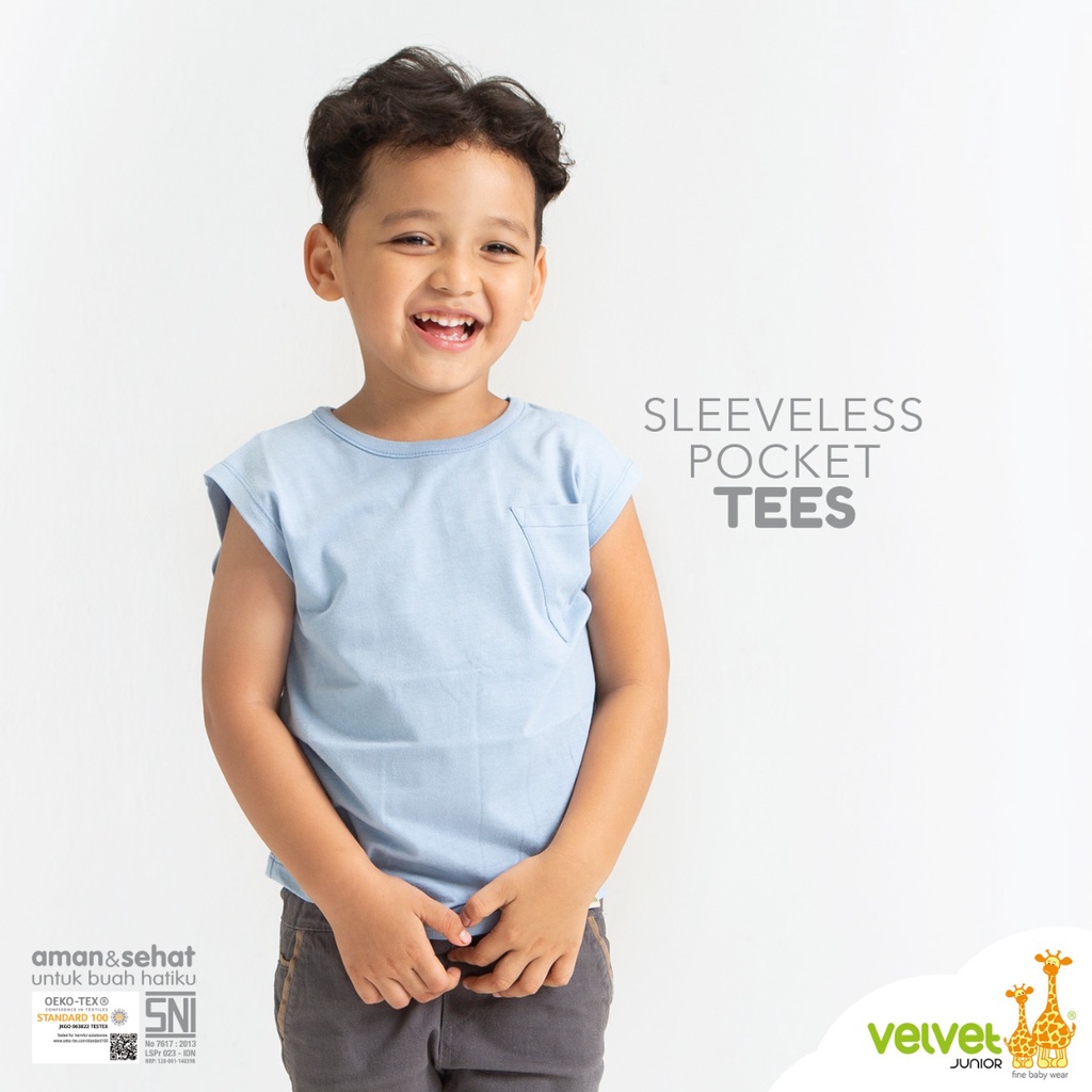 Velvet Junior Kaos Anak Kutung - Sleeveless Pocket Tees (1pcs)