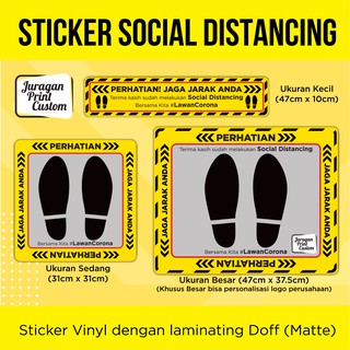 Sticker Lantai  Social Distancing Corona Vinyl Jaga Jarak 