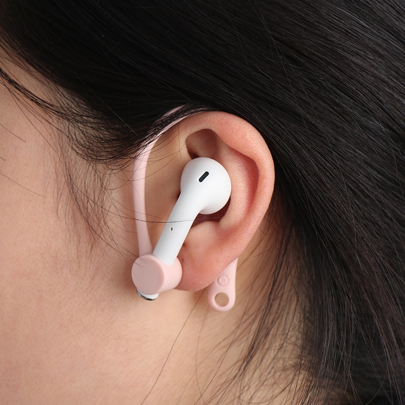 1 Pasang Strap Holder Earphone Wireless Anti Hilang Untuk Airpods