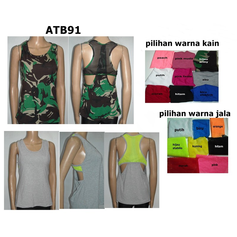 Baju senam Tanktop zumba Yoga Aerobik kode ATB91