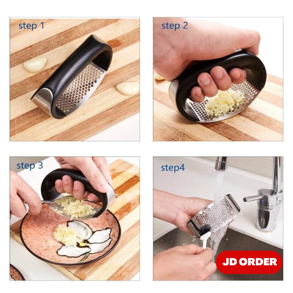 Garlic Press Stainless Alat Penggerus Bawang Putih Bumbu Dapur