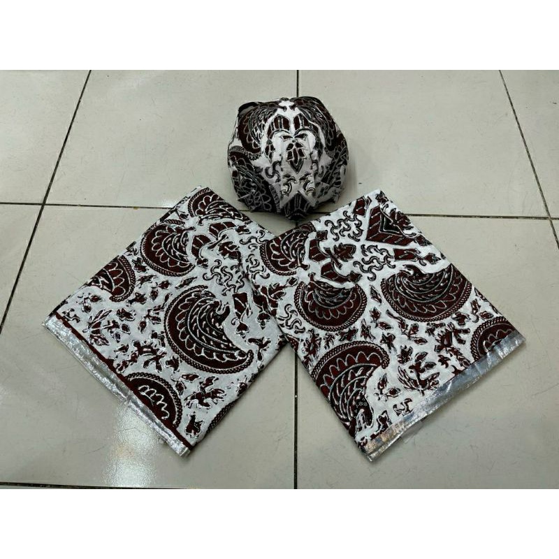 Kain batik pengantin prada/kain pengantin/blangkon