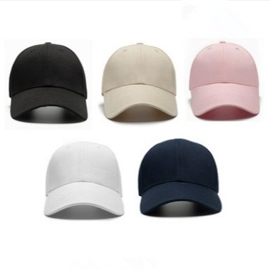 Topi Baseball Warna Solid Gaya Korea Hipster Serbaguna