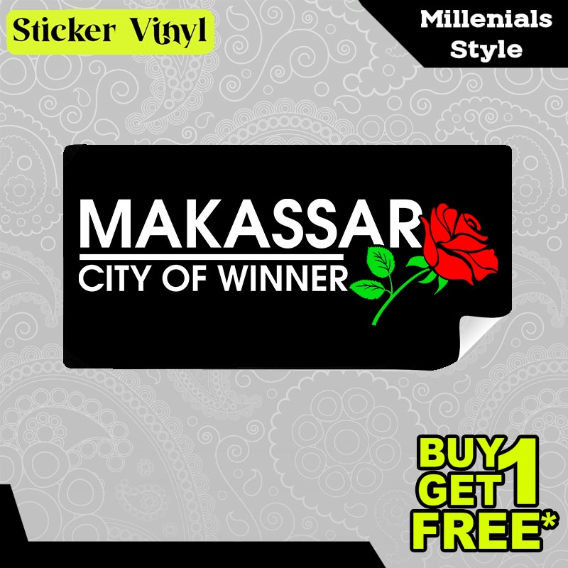 

Stiker Sticker Makassar City of Winner Tulisan Kalimat Keren dan Inspiratif Aesthetic Bahan Vinyl Satuan Anti Air