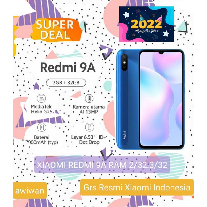 Promo Xiaomi Redmi 9A ram2/32,3/32 dan Redmi 9c grs resmi