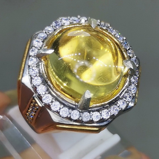 Cincin Batu Permata Kuning Asli Kinyang Air Bensin