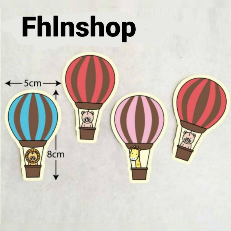 

10pcs hang tag mini motif balon udara colorful/paper tag serbaguna lucu