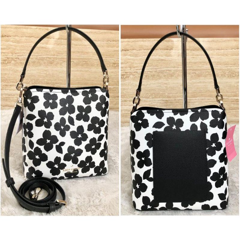 kate spade darcy small bucket graphic blooms multi