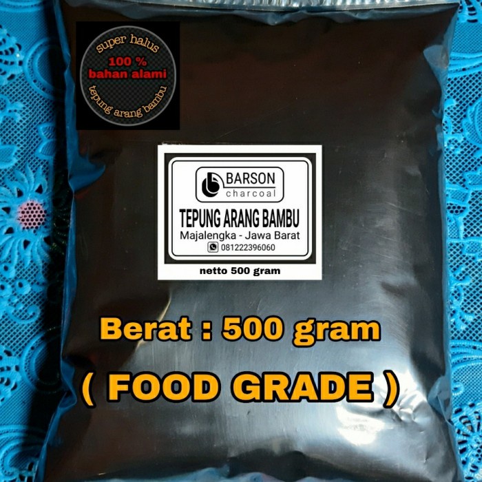 

MURAH CHARCOAL POWDER BAMBU 500 Gram tepung arang Bambu Halus ( FOOD GRADE )