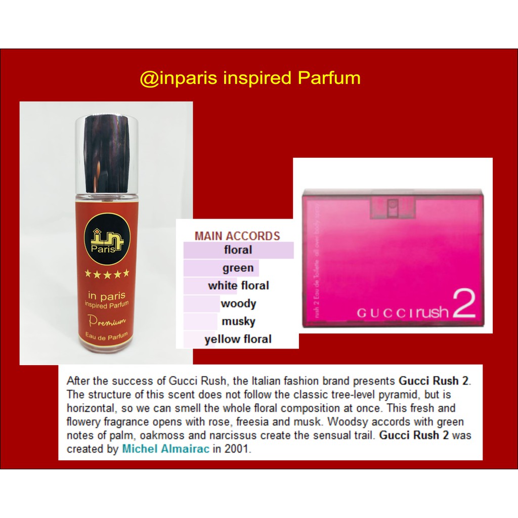 in Paris Parfum inspired GUCCI RUSH 2 WOMEN