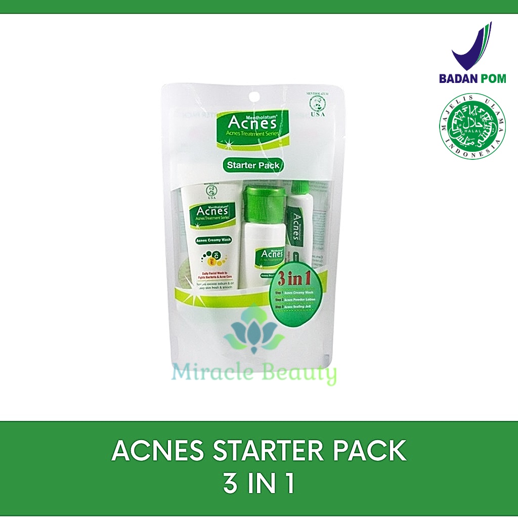 ACNES Starter Pack / Travel Size (Creamy Wash, Powder Lotion, Sealing Gel)