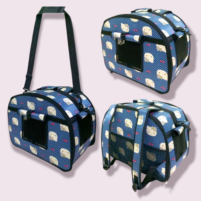 Tas 3in 1 oval perlengkaoan travelling kucing