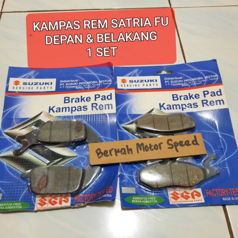 KAMPAS REM DEPAN KAMPAS REM BELAKANG SATRIA FU DISPAD SATRIA FU KARBU KAMVAS REM SATRIA FU 1 SET