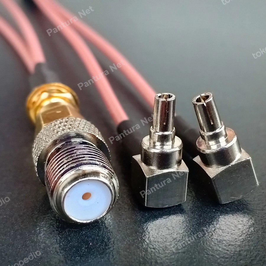 Kabel Pigtail Y RG316 Double CRC9 to F Female RG6