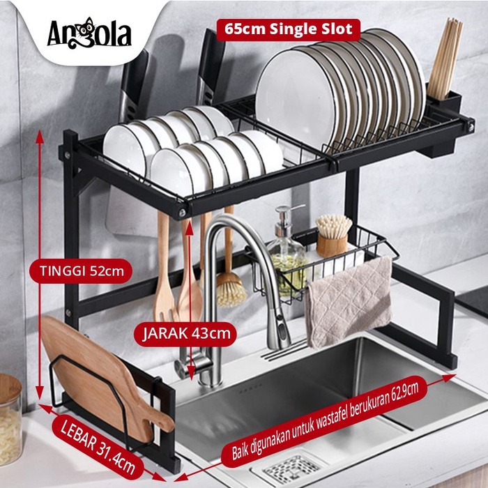 DAPUR PERALATAN DAPUR ANGOLA RAK PIRING WASTAFEL G01/G05 STAINLESS RAK DAPUR SERBAGUNA HR388