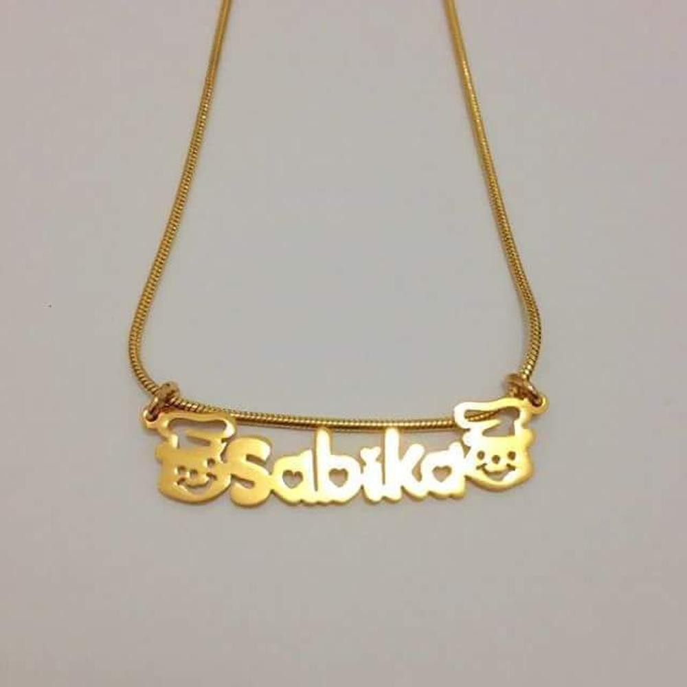 Unik kalung liontin nama gold winnie the pooh lapis emas asli 24 karat  kalung custom gold Murah
