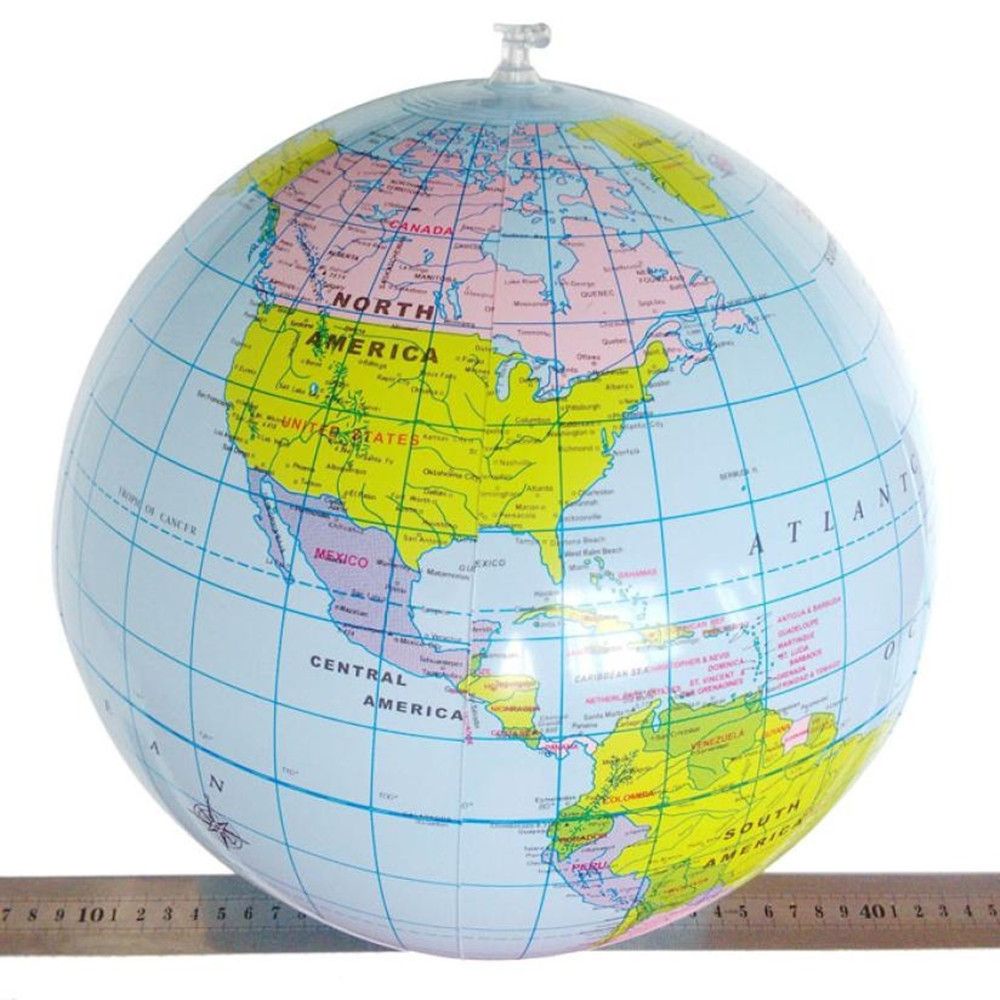 QUINTON Gift Globe Durable Toys Inflatable Earth Blow Up English Balloon Ball Giant Kids World Map/Multicolor